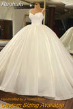 Women's Wedding Dresses Shiny Bead String Elegant Sweetheart A-Line Princess Bridal Gowns Formal Beach Party Plus Size