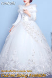 Muslim Wedding Dresses 2023 New Long Sleeves White Organza Cheap Wedding Gowns vestido noiva