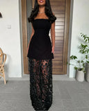 Pretty A line Strapless Black Night Dinner Evening Dresses Formal Summer Wedding Guest Dresses Wedding Guest Outfits HZ1214