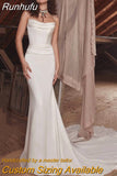 New Spaghetti Straps Wedding Dress Strapless Lace Appliques Sexy Mermaid Bride Gown Zipper Button Vestido De Casamento