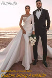Women's Wedding Dresses Satin Pleated Glittering Sequin Mermaid Pleated Bridal Gowns Robe Vestidos De Novia свадебное