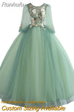 Quinceanera Dress Party Prom Formal Dress Full Sleeve Ball Gown Sweet Floral Print Quinceanera Dresses Vestido 15 Anos