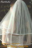 NICEB Short Wedding Veils White Ivory Wedding Accessories Short Elbow Length Veils Tulle Comb 2 Layers Bridal Veils