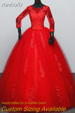 size White Red Wedding dress 2023 New Arrival Spring Summer 3 Quarter Sleeve Sweet Princess Bridal Gowns Vestidos De Novia