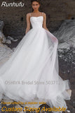 Sweetheart Neckline A-Line Wedding Dresses Spaghetti Straps Sleeveless Sweep Train Princess Bridal Gowns
