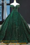 New Performance Quinceanera Dresses Off The Shoulder Green Dream Dress Prom Dress Big Train Bling Ball Gown Dresses