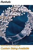 HP446 Bridal Tiaras Crystal Pearl Headband Wedding Headwear Bride Hair Accessories Women Headpiece Pageant Head Jewelry