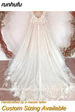 Lace Boho A Line Wedding Gowns Bridal V Neck Appliques 2023 robe de mariée suknia ślubna Spaghetti Straps Backless