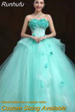 New Flower Quinceanera Dresses Sexy Strapless Party Prom Dress Plus Size Ball Gown Vestidos De 15 Custom Made Robe De Bal