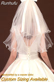 NICEB Short Elbow Length Veils Wedding Accessories Bridal Veils White 60cm Bow Wedding Veils In Stock Hot Selling Fashion