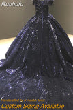 New Performance Quinceanera Dresses Off The Shoulder Green Dream Dress Prom Dress Big Train Bling Ball Gown Dresses