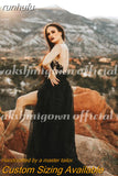Black Wedding Dresses Sexy Backless High Side Split A-line Bridal Dress Lace Wedding Gowns Without Veil Vestido De Novia