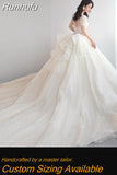 Luxury Wedding Dress Shining Sequins Princess Ball Gown With Sweep Train Vintage Bridal Dresses Vestido De Noiva
