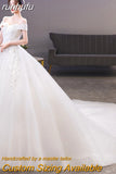 Sweetheart Boat Neck Style China Wedding Dress Vintage Lace Embroidery Pluse Size Vestidos De Novia Bride Gowns Marriage