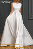 Sale O-Neck Satin Illusion Wedding Dresses Sleeveless Princess Long Bridal Gowns Vestido De Novia