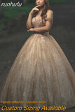 Novias Off Shoulder Giltter Quinceanera Dresses Ball Gown Tulle Flowers Formal Party Sweet 18 Vestidos Elegant Prom Dress