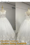 Quality See Through Sexy Strapless Lace Up Wedding Dresses 2023 Ball Gowns Vestidos De Novia Plus Size Customized Dress
