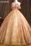 Novias Off Shoulder Giltter Quinceanera Dresses Ball Gown Tulle Flowers Formal Party Sweet 18 Vestidos Elegant Prom Dress