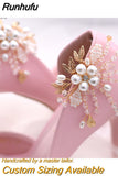 2pcs/lot Removable Bride High Heel Clip Rhinestone Wedding Shoes Buckle Women Decoration Pearls Floral Bead Shoe Clips