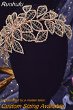 Hollow Leaf Headband for Woman Rhinestone Bridal Headpiece Wedding Hair Accessories Bridesmaid Bride Headdress HP256A
