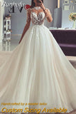 Bohemian Wedding Dresses Women's Elegant Sweetheart A-Line Decal Princess Bridal Gowns Tulle Formal Beach Party Vestido
