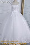 O Neck Short Sleeve Wedding Dress Shining Sequins Wedding Gown Plus Size Lace Bridal Dress Vestido De Noiva Robe Mariage