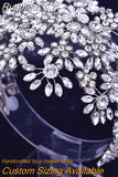 Luxury Bridal Hair Tiara Rhinestone Headband Handmade Wedding Hair Accessories Women Headdress Pageant Headpiece HP398