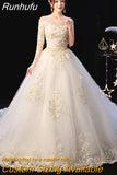 Dress 2023 The Elegant Boat Neck Sweep Train Princess Wedding Gowns Champagne Lace Plus Size Wedding Dresses F
