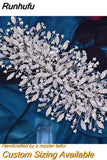 HP377 Golden Wedding Hair Accessories Alloy Leaves Bridal Tiara Crystal Side Hair Headpiece Floral Bride Crown Party