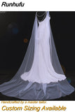 G33 Wedding Cape Bridal Shawl White Tulle Long Cape Cloak Shawl Shrugs Women Party Jackets Wedding Accessories