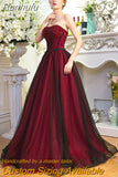And Red Gothic A-line Wedding Dresses 2023 Strapless Sparkly Beading Vintage Colorful Wedding Gowns bridal dress 2023