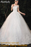 New Boat Neck Wedding Dress Sweep Brush Train Ball Gown Bridal Dress Lace Up Wedding Gowns Vestidos De Novia