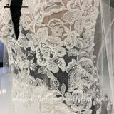 Lace Soft Satin Mermaid Wedding Dress Sexy Bridal Gowns Side Split Pluning V Neck 2023 Vestido De Noiva