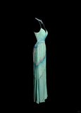 Vintage Mermaid Spaghetti Straps Backless Beads Long Evening Party Gowns Evening Formal Dresses Prom Dress HZ1214