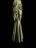 Vintage Mermaid One Shoulder Green Satin Long Evening Party Gowns Evening Formal Dresses Prom Dress HZ1214