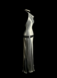 Vintage Sheath Halter Gray Long Prom Dress Party Dress Graduation Dresses HZ1214
