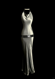 Vintage Sheath Halter Gray Long Prom Dress Party Dress Graduation Dresses HZ1214