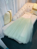 Elegant A line Spaghetti Straps Mint Green Prom Dresses Formal Summer Wedding Guest Dresses Wedding Guest Outfit HZ1214