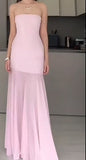 Modest Mermaid Pink Long Prom Dresses Formal Graduation Party Dress Evening Dress HZ1108