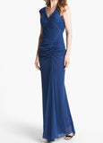 ??Vintage Midnight Blue Mermaid Gown ??V Neck Pretty Prom Dress for Events&Party HZ1108
