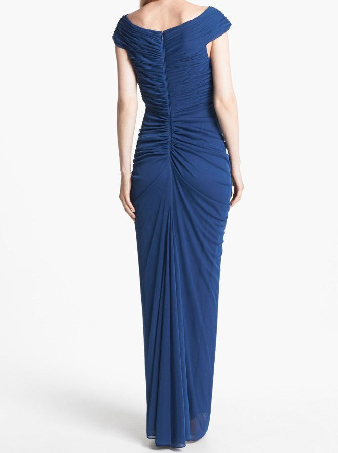 ??Vintage Midnight Blue Mermaid Gown ??V Neck Pretty Prom Dress for Events&Party HZ1108