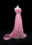 Pink Mermaid Spaghetti Straps Satin Beaded Long Prom Dress Beautiful Bridalmaid Dress Birthday Dress HZ1108