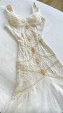 Vintage Yellow Mermaid Tulle Chiffon Long Prom Dress Pretty Birthday Dress HZ1108