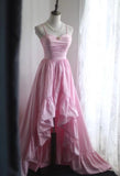 A-Line Spaghetti Strap Satin Long Bridesmaid Dress Birthday Quinceanera Dress Prom Dress HZ1108