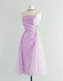Sweet Pink Spaghetti Strap Tulle Short Prom Dress Homecoming Dress HZ1108