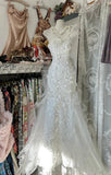 White Gentle Water Gloss Mermaid Sequin Applique Long Prom Dress Gorgeous One Shoulder Wedding Evening Dress HZ1108