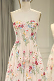 Sweet 16 ?? Strapless A-line Floral Prom Dress &Wedding Dress- ?? Gorgeous Embroidery Applique & Tulle Evening for Birthday, Graduation HZ1108