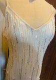 ?? Retro Glam Mermaid Gown ¨C Sparkling ??Beaded,Sequins White Chiffon Prom Dress for Formal Events & HZ1108
