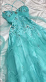 ?? 1950s Inspired Baby Princess Blue Prom Dress - Shimmering Sequins Tulle & Satin Ballgown for Formal Events HZ1108