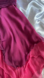 Fairytale Gothic V-neck A-Line Chiffon Party Dress Vintage Gradient Pink Short Prom Dress HZ1108